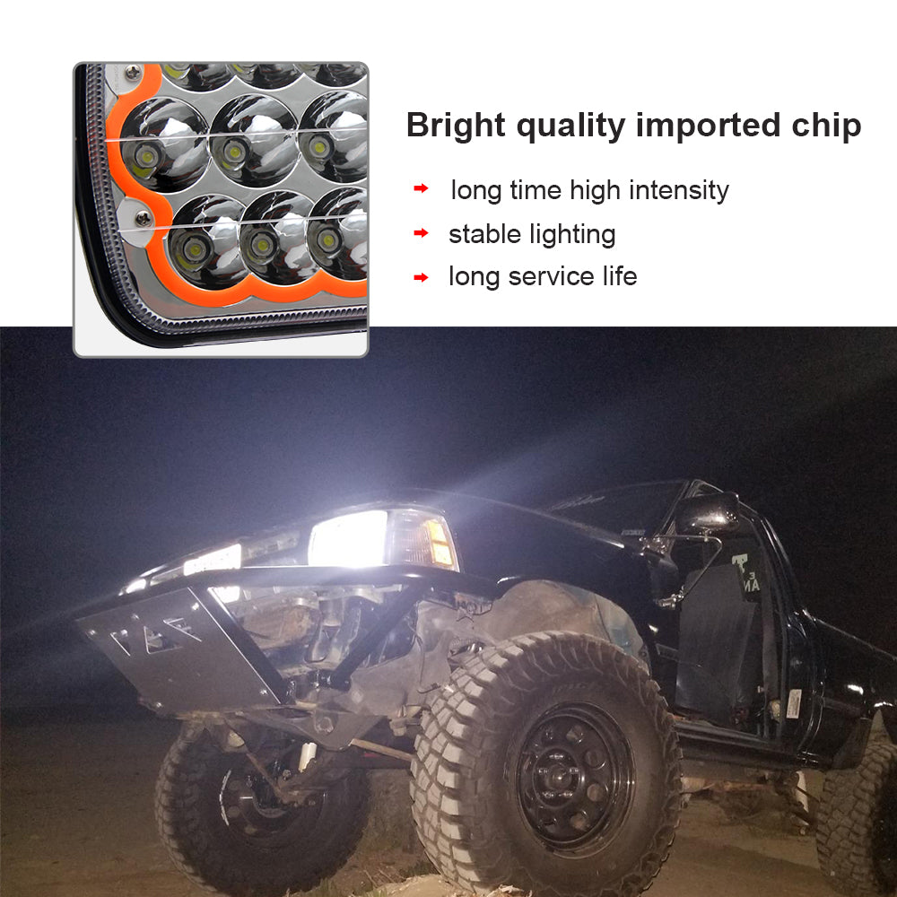 CO LIGHT Phares LED Rectangulaires à Double Faisceau 5x7 Pouces - DRL Colorés (Kit/2pcs)