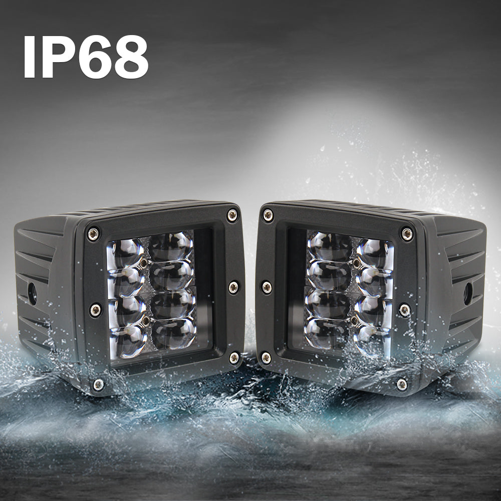 CO LIGHT G4 Série Spot 3 pouces Lumières de fossé / Pilier A - Système 8 LED 24W (paire)