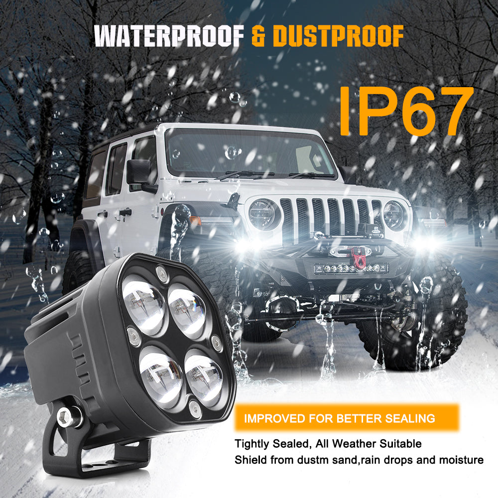 3inch DDF Series Dual Color Dual Beam Square Fog Light Pods