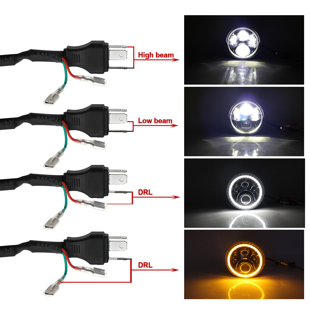 Colight 7" Dual Beam Dual-color DRL LED Headlights