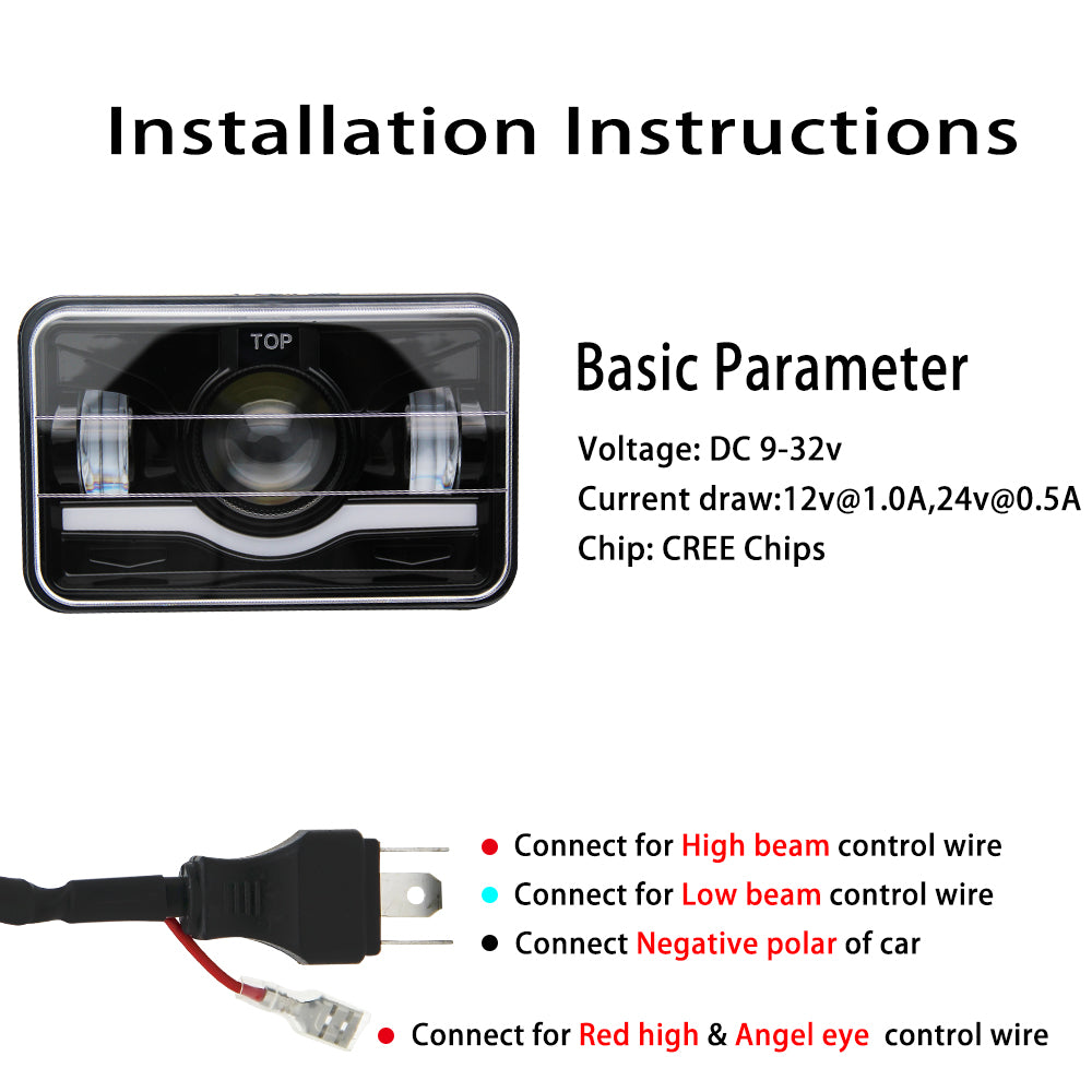 Nuevo en Colight Faros delanteros cuadrados de doble haz de 4x6 pulgadas - DRL/luces de advertencia (Kit/2 piezas)
