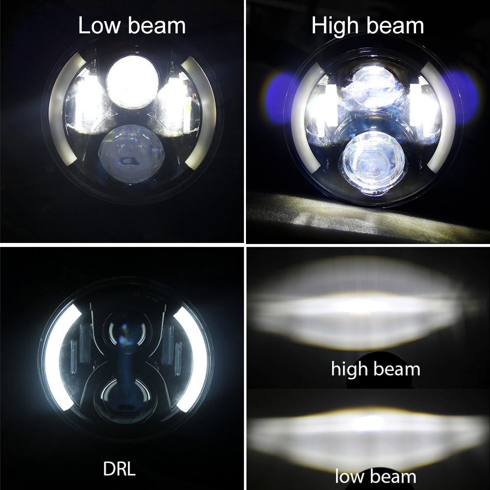 Colight 7" Amber/White DRL Dual Beam LED Headlight