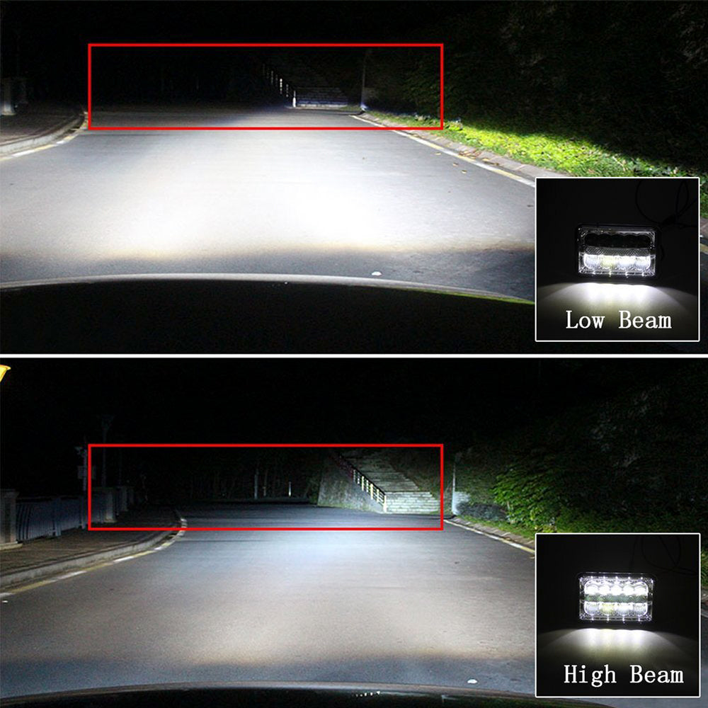 CO LIGHT Faros delanteros reflectores cuadrados de doble haz de 5x7 pulgadas - Barra de luz DRL (Kit/2 piezas)