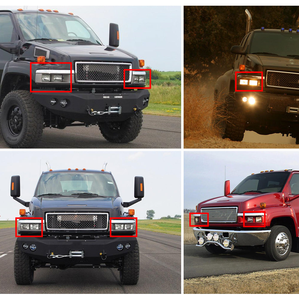 CO LIGHT Faros delanteros rectangulares de doble haz de 4x6 pulgadas - Lente 5D/Laterales DRL (Kit/2 piezas)