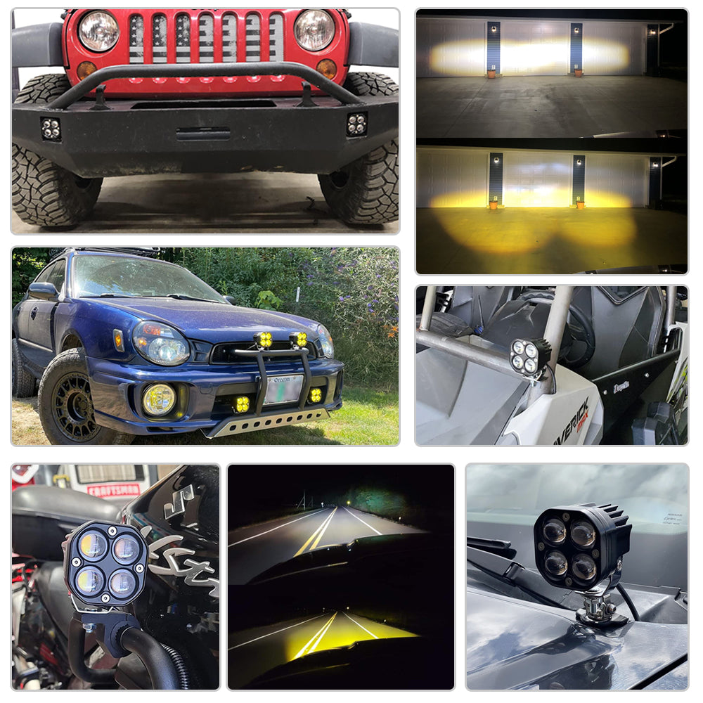 3inch DDF Series Dual Color Dual Beam Square Fog Light Pods