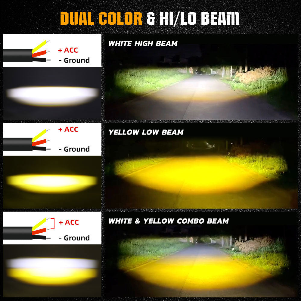 COLIGHT 3inch MF Series Dual Beam Dual Color Motorcycle Bumper Lights