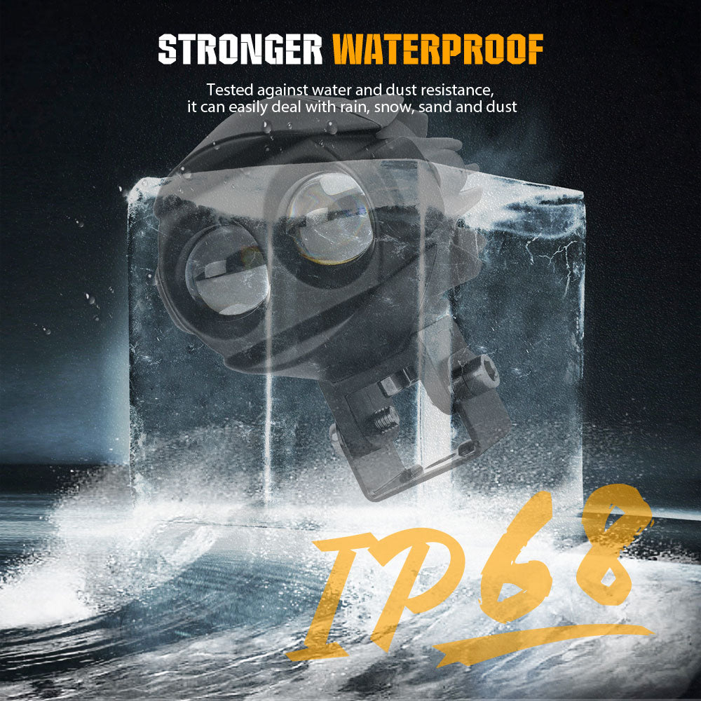 COLIGHT 3inch MF2 Series Feux auxiliaires doubles faisceaux doubles couleurs pour moto (Set/2pcs)