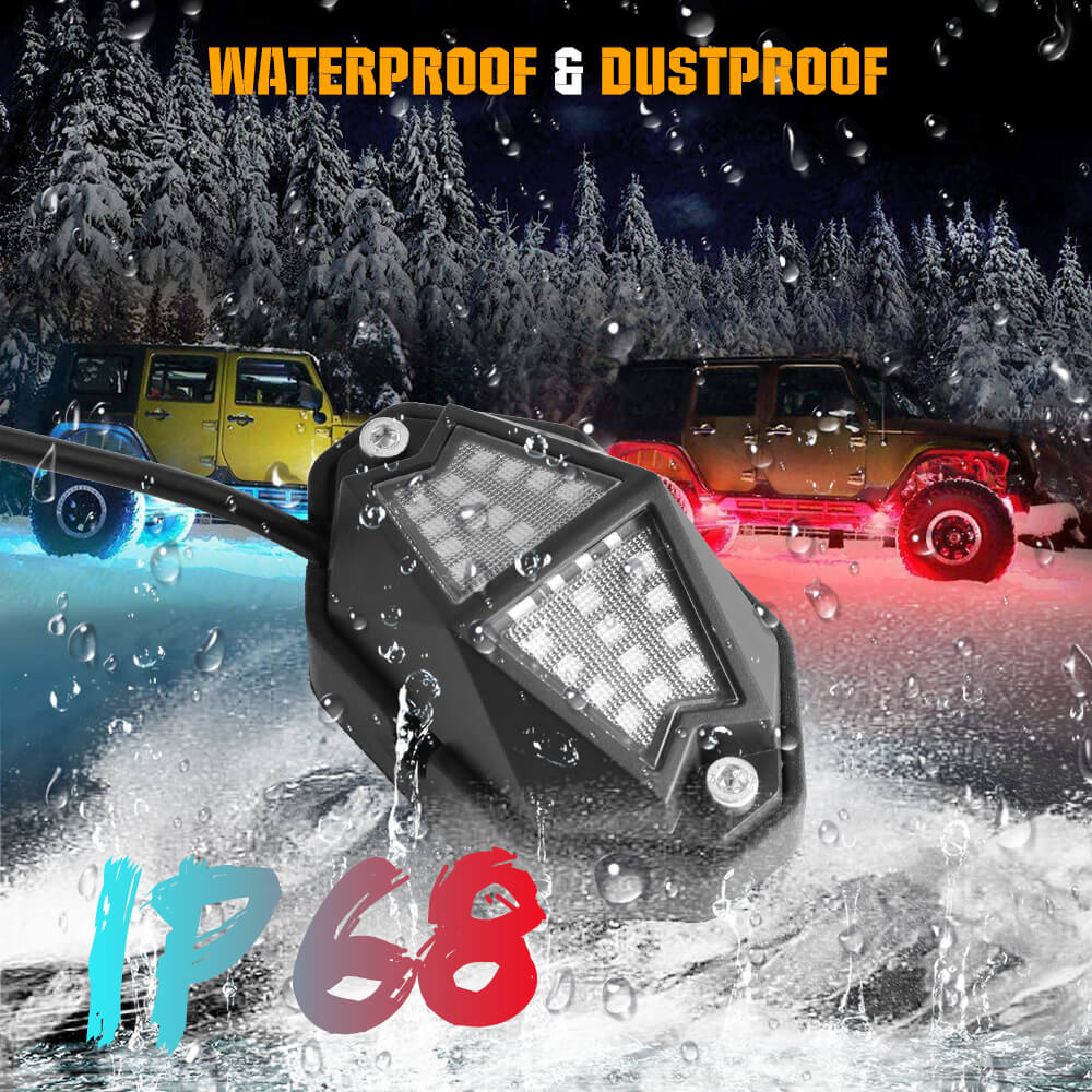 COLIGHT RGB Rock Lights 210 Degrees Wide Angle With Remote/App Controller