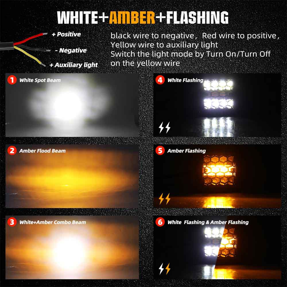 COLIGHT SS6 Series 3inch White Amber Strobe 24W Ditch Light Pods