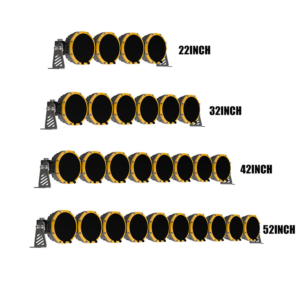 Cubierta Protectora Para COLIGHT Lámpara Redonda LED Serie Striker de 5"-Amarillo/Negro (Juego/2 piezas)
