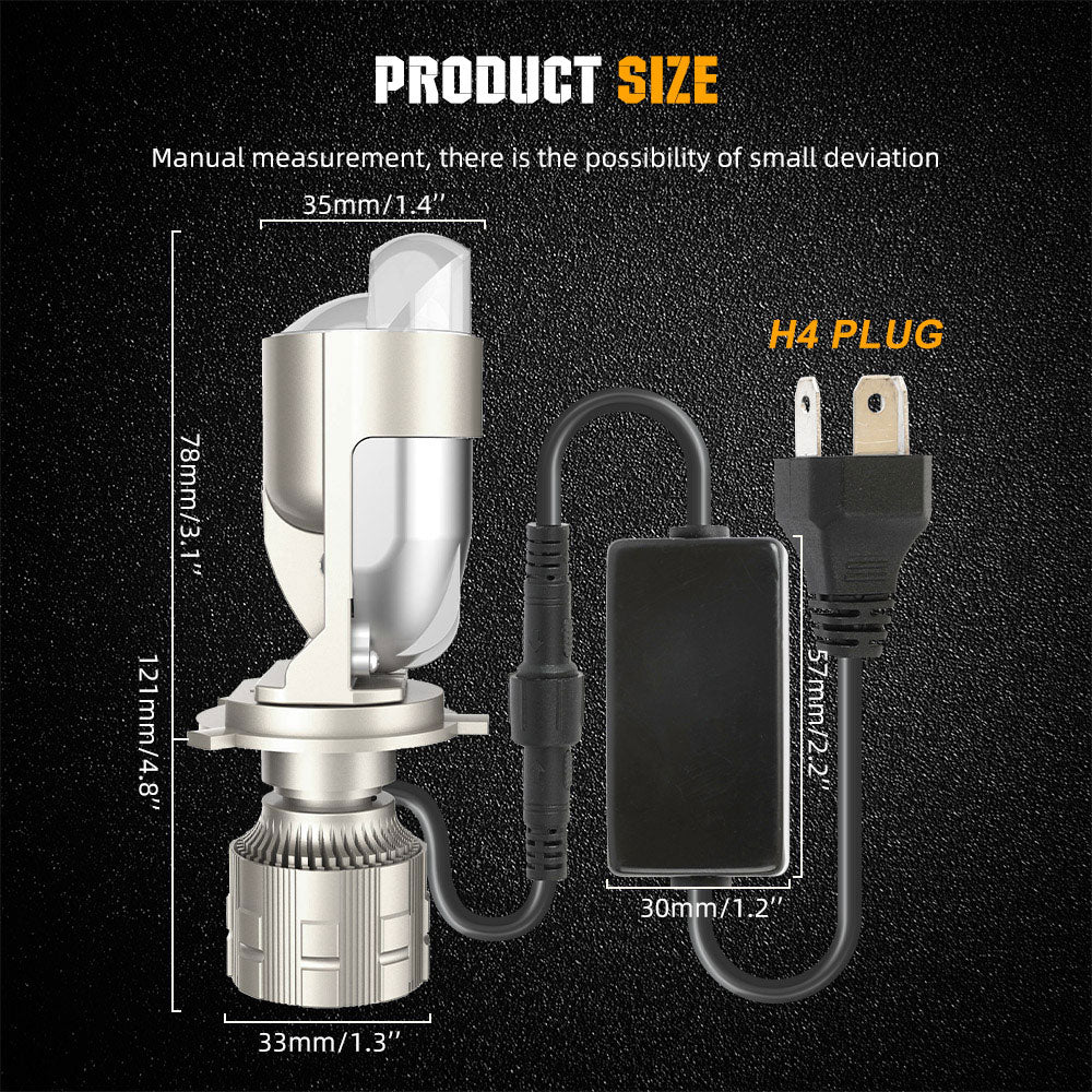 COLIGHT Y9 Plus Series H4 Plug a Dual Mini-Projector LED Headlight Bulb