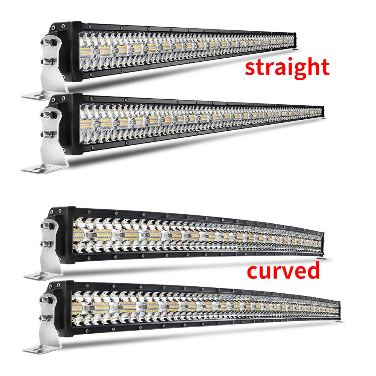 COLIGHT 50Inch Straight and Curved RQT31 Series Tri Row Dual Color Strobe LED Light Bars