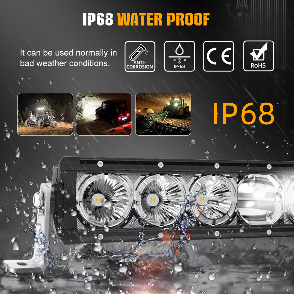 IP68 Rated of CO LIGHT Single Row Offroad Laser Light Bars With white Halo