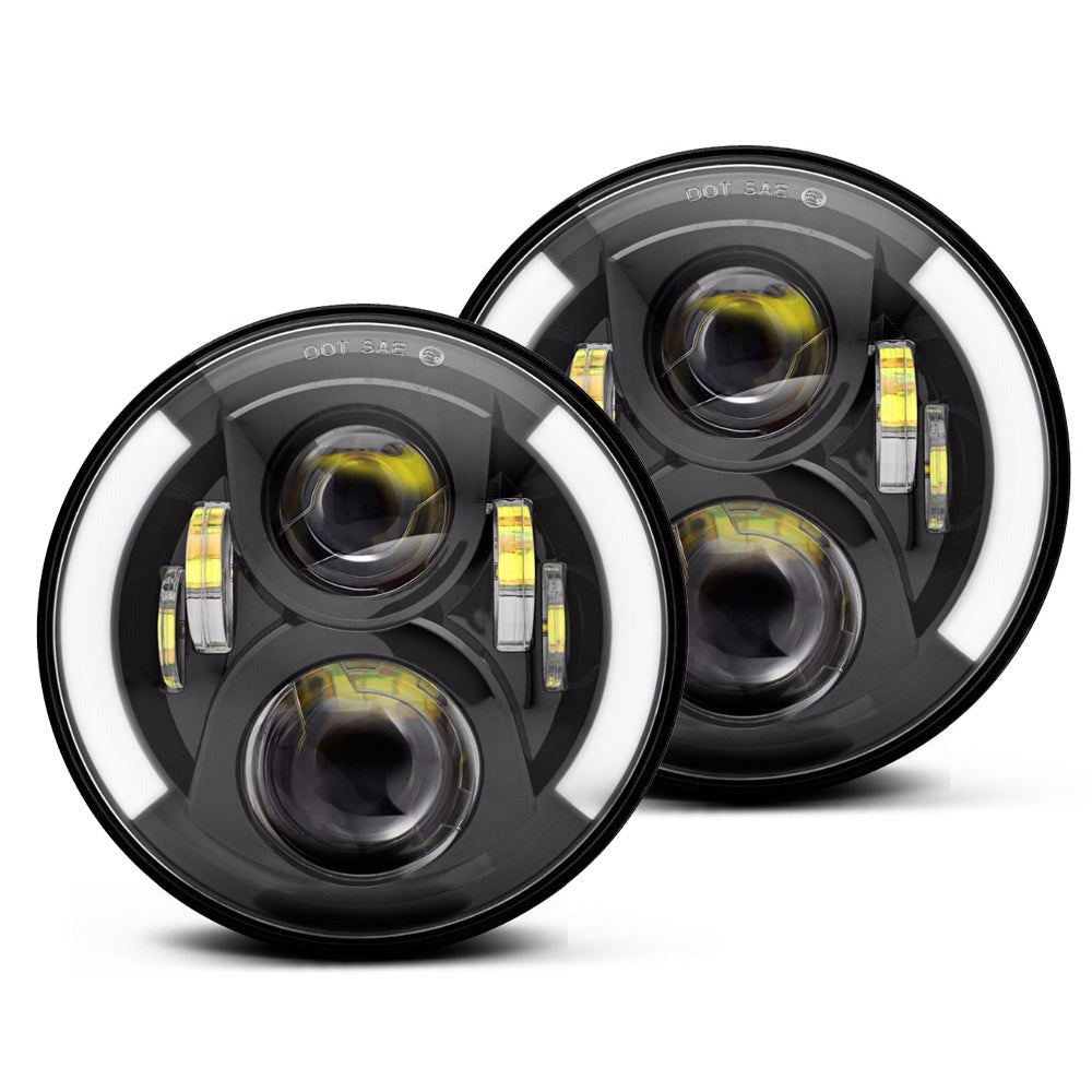 Colight 7" Amber/White DRL Dual Beam LED Headlight