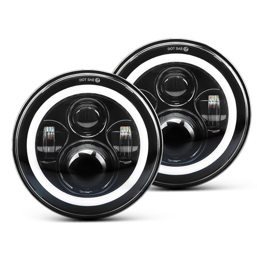 Colight 7" Dual Burn Amber&White DRL Round Headlight