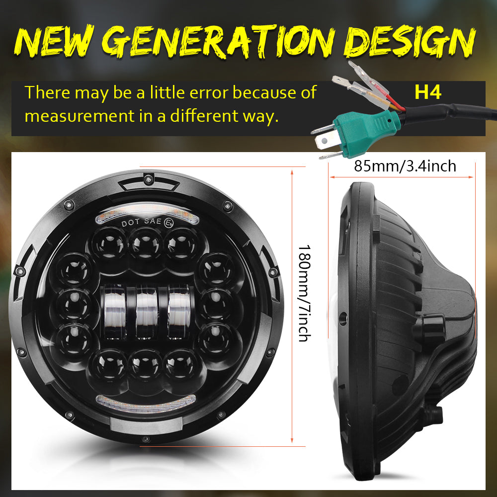 Colight 7 Inch Dual Beam White/Amber DRL Sealed LED Headlight