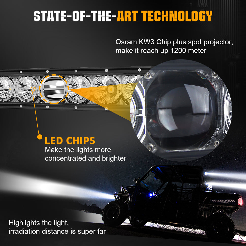 CO LIGHT Single Row Offroad Laser Light Bars With DRL Lights