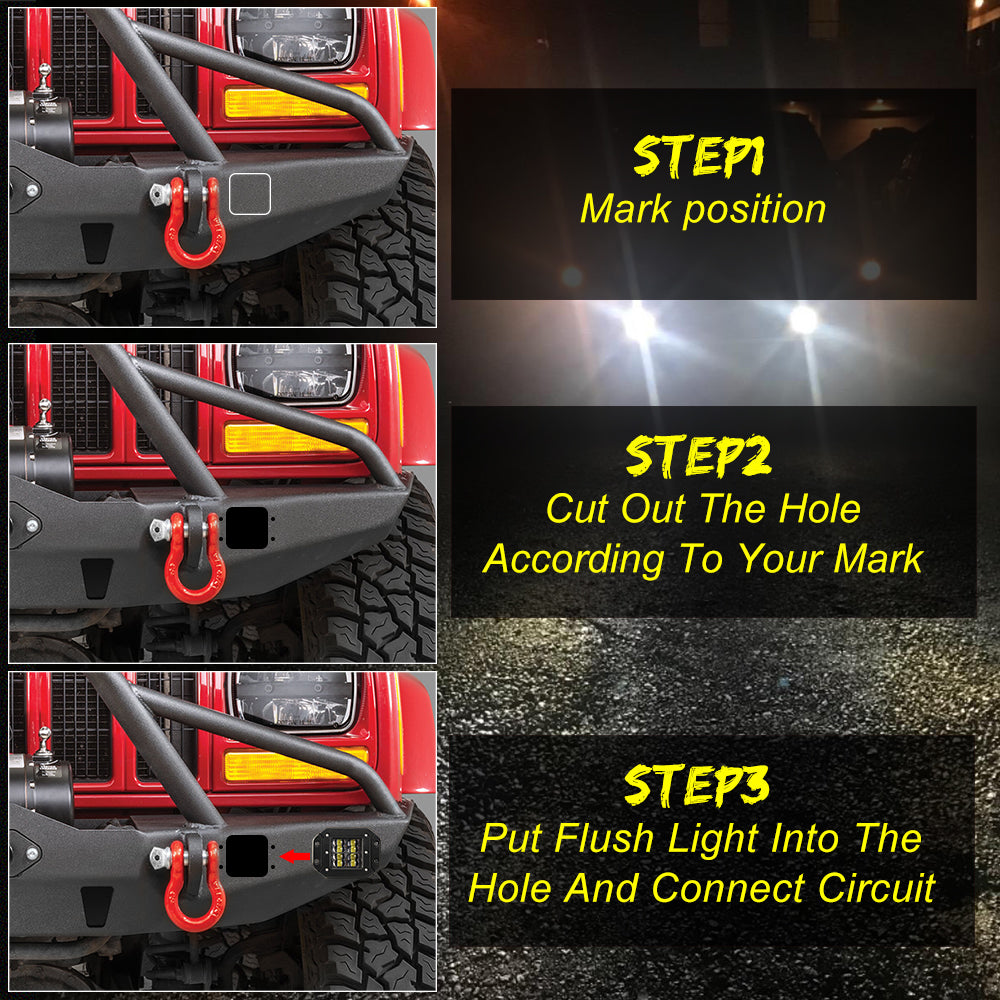 CO LIGHT G4 Serie 3 Zoll bündig montierte Nebelscheinwerfer - 8 LEDs System 24W