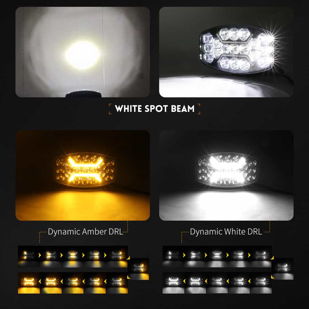 COLIGHT 10 Inch Auxiliary Spot Beam LED Work Light With Dual Color DRL(Single)