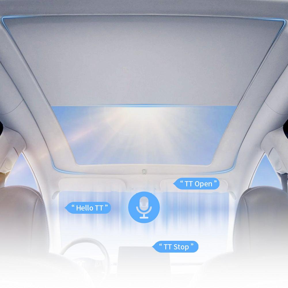 Tesla Model Y 2019-2023 Voice Control Automatic Electric Glass Roof Sunshade
