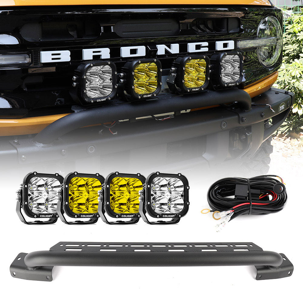 2021-2023 Ford Bronco Front Bumper LED Light Kit, (4pcs)4inch Cube4 Series Lights