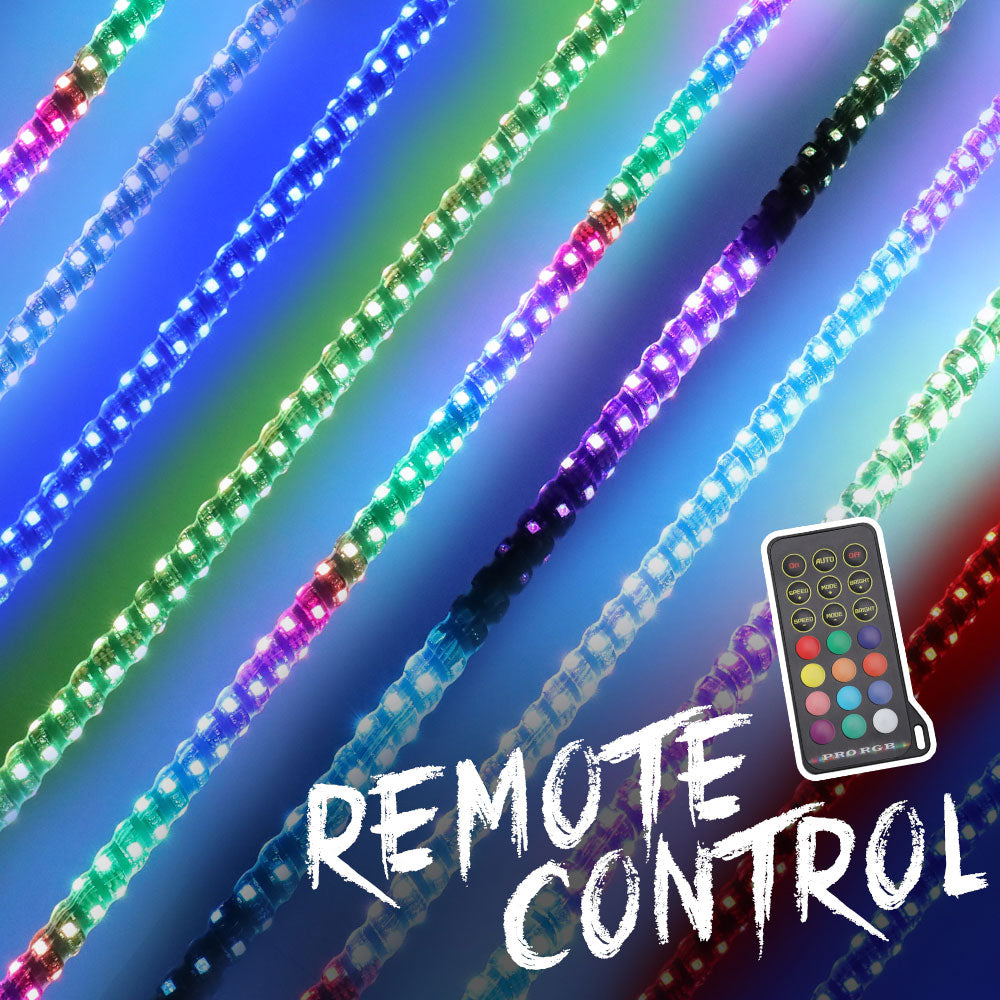 5FT RGB Led Flag Whip Light Chasing Light With RF Wireless Controllor