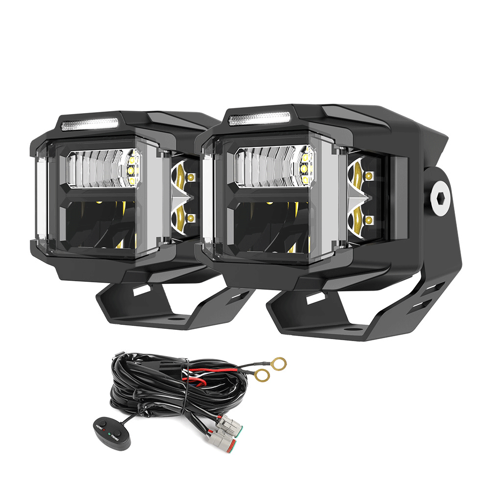 3inch V5 Series White Beam Side Shooter Led Light Pods With DRL