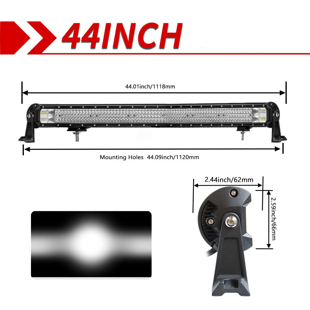 Série D43 20-44 pouces Objectif 6D 2 Types de support Barres lumineuses LED à faisceau combiné
