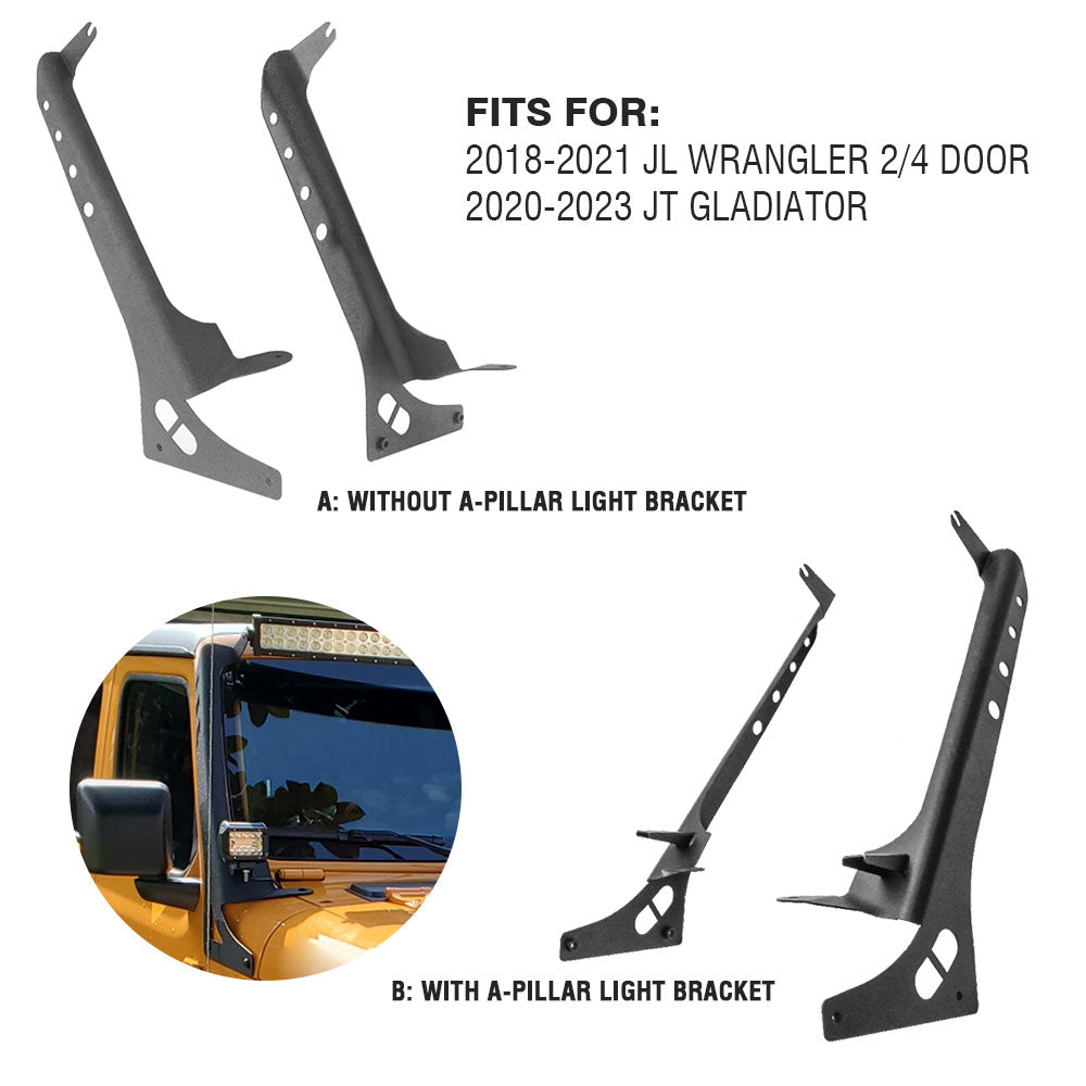 2018-2023 Jeep Wrangler JL 52inch Light Bar Roof Mounting Brackets
