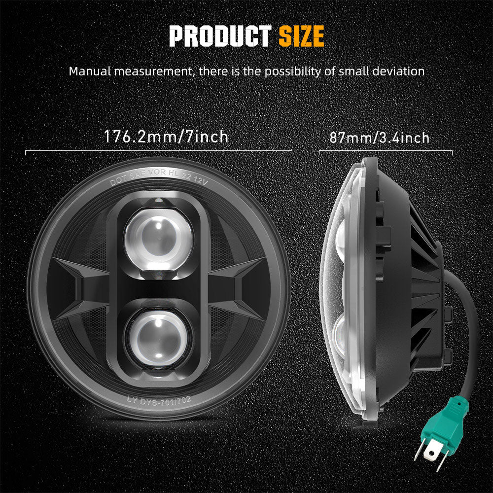 7inch Universial Round Dual Projection Headlight For Harley Davison
