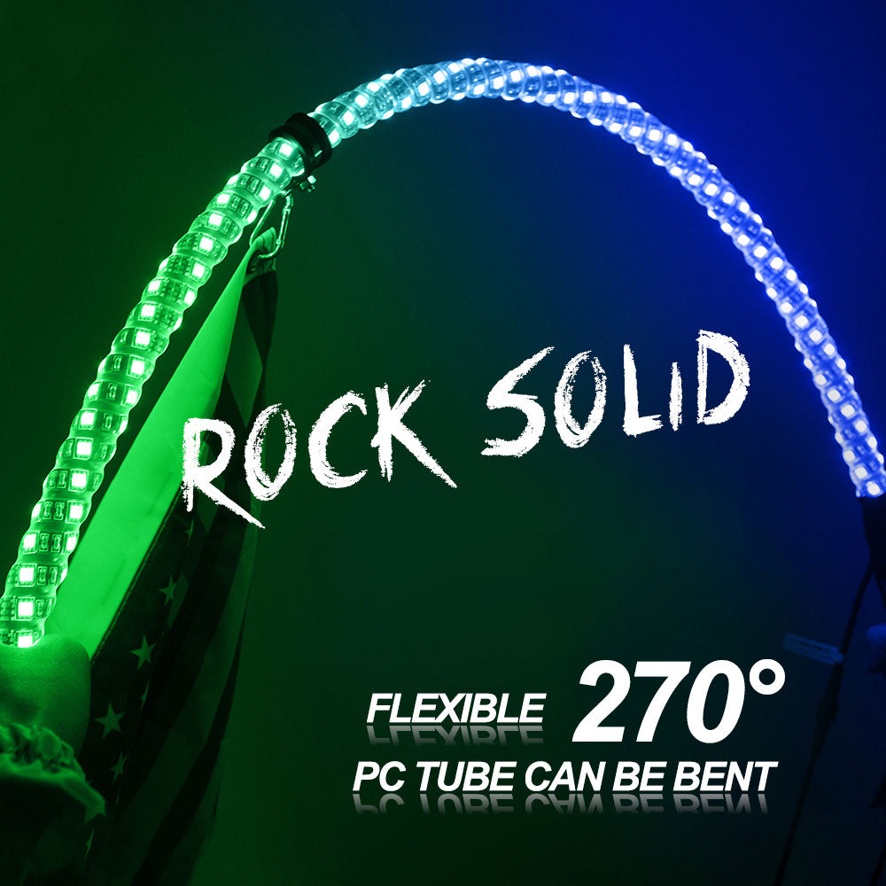 5FT RGB Led Flag Whip Light Chasing Light With RF Wireless Controllor