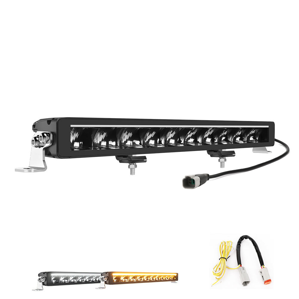 COLIGHT 20inch Polar Bear Series Single Row Light Bar With Amber&White DRL