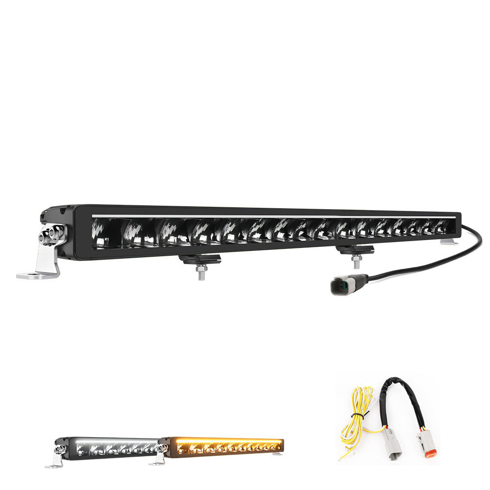 COLIGHT 32inch Polar Bear Series Single Row Light Bar With Amber&White DRL