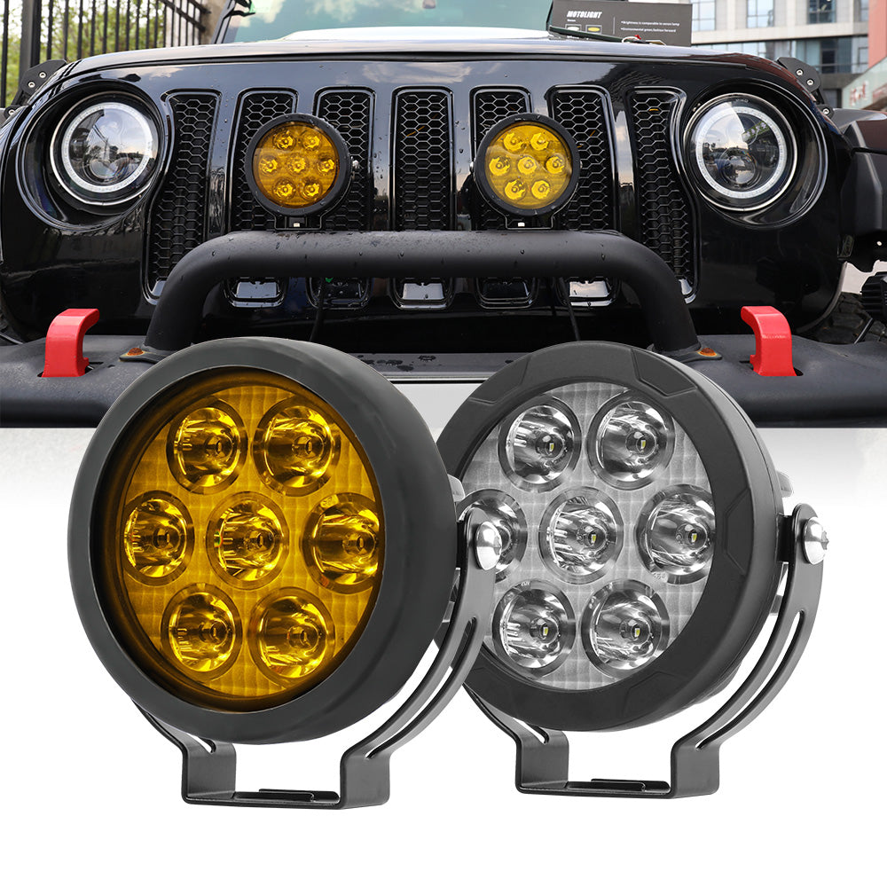 COLIGHT 4.5inch D07 Series Round Driving Lights With Yellow Covers For Truck(Set/2pcs)