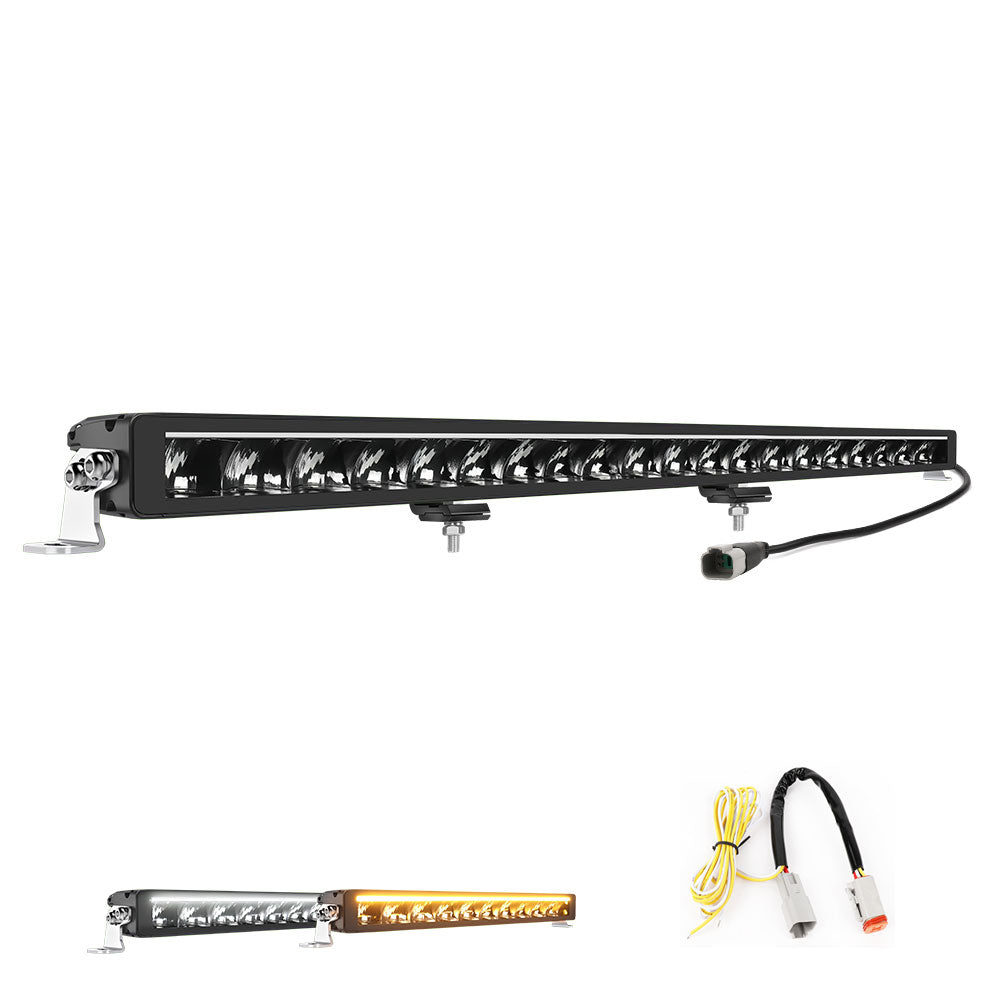 COLIGHT 40inch Polar Bear Series Single Row Light Bar With Amber&White DRL