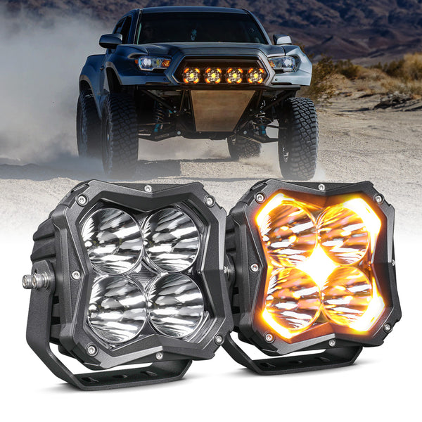 COLIGHT 5 Inch X5 Series Spot Beam Led Driving Lights With Amber Backl