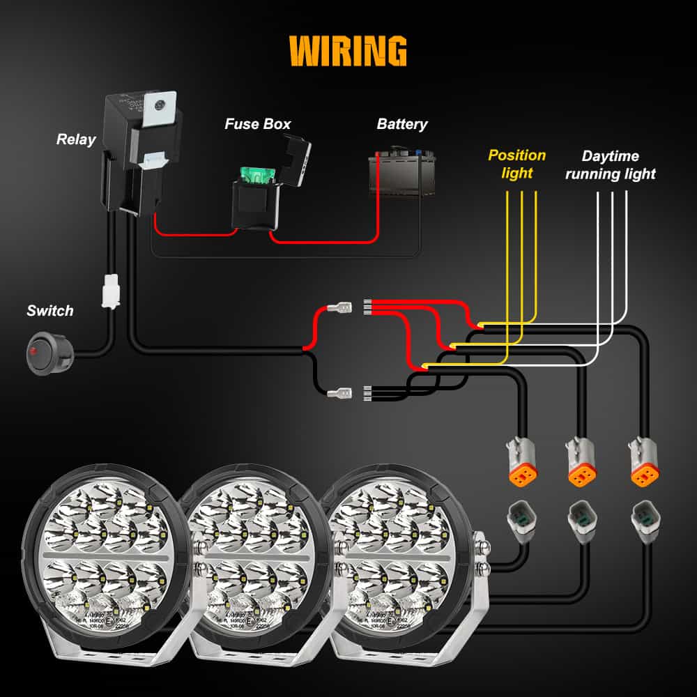 Luces de conducción LED TrailBlazer Series de 6,5 pulgadas de COLIGHT con DRL amarillo y blanco