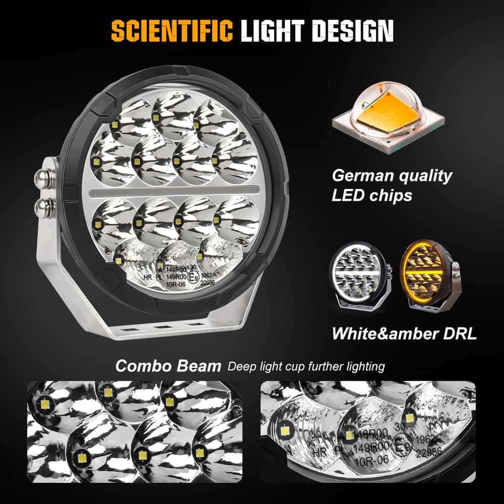 Luces de conducción LED TrailBlazer Series de 6,5 pulgadas de COLIGHT con DRL amarillo y blanco