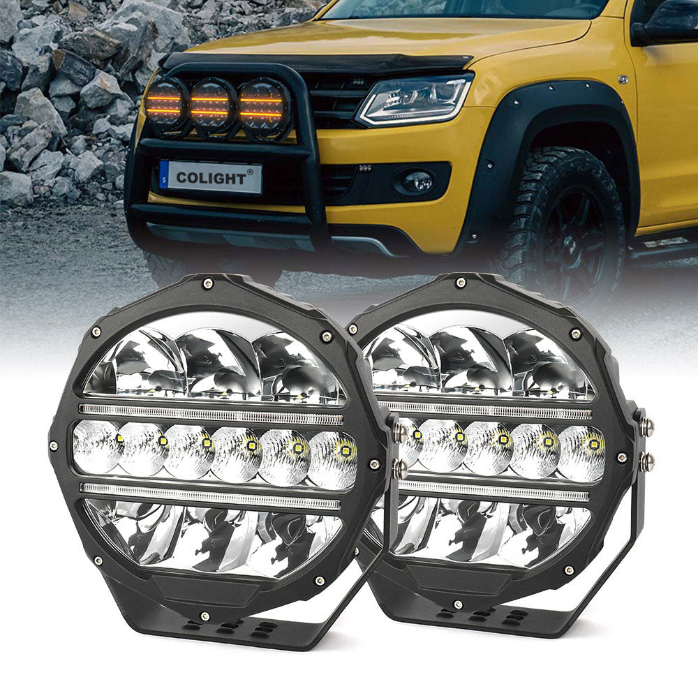 9inch Round L5 Series Offroad LED Driving Light With White&Yellow DRL