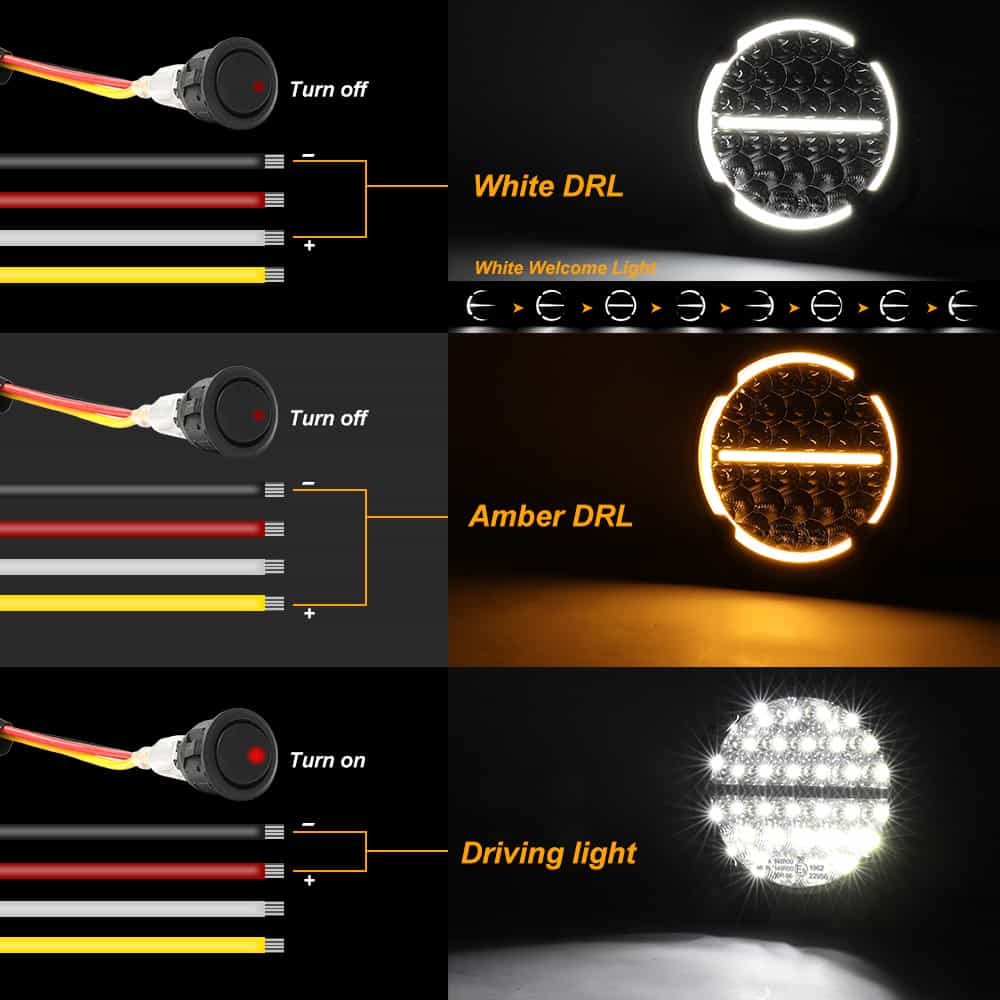 COLIGHT 9inch TrailBlazer Series E9 Marked LED Driving Lights With Yellow&White DRL(Set/Pair)