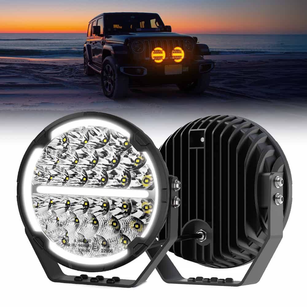 COLIGHT 9inch TrailBlazer Series E9 Marked LED Driving Lights With Yellow&White DRL(Set/Pair)