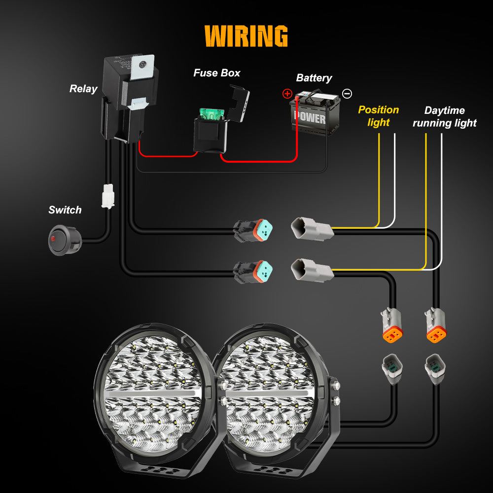 COLIGHT 9inch TrailBlazer Series LED Driving Lights With Yellow&White DRL