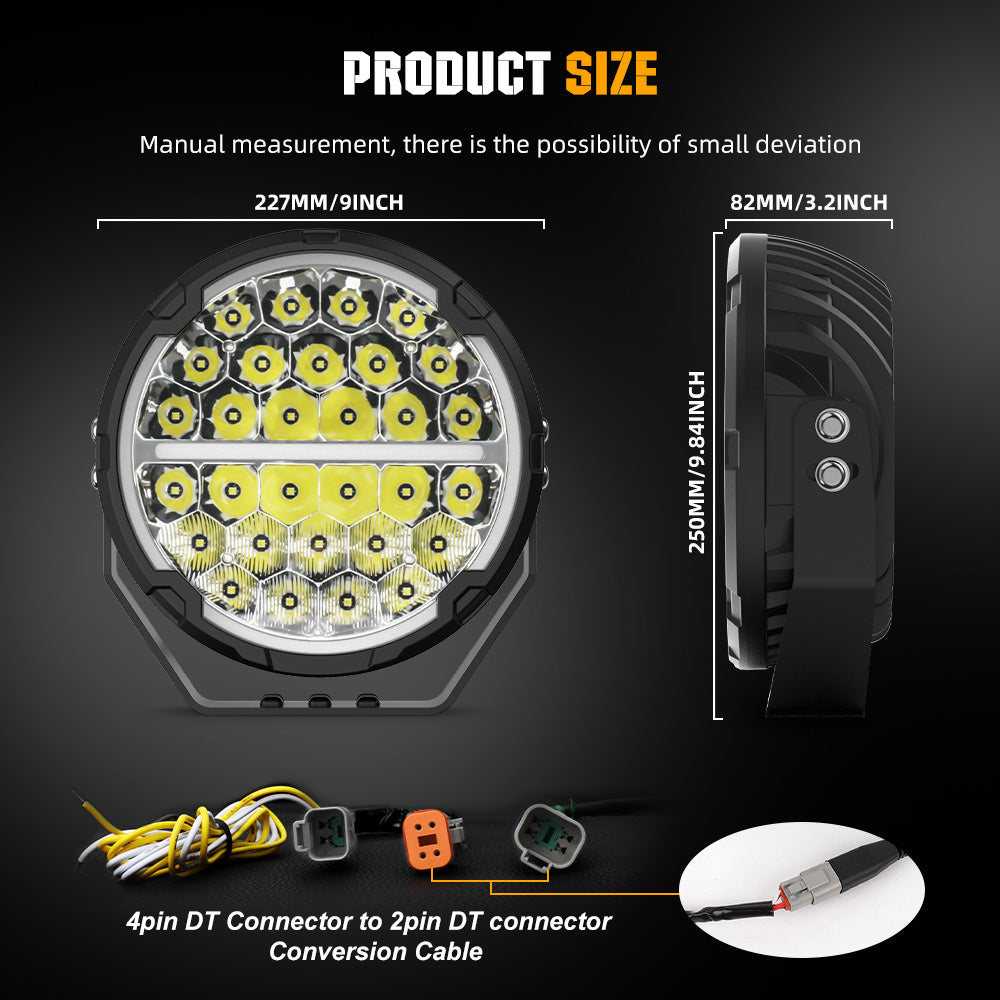 COLIGHT 9inch TrailBlazer Series LED Driving Lights With Yellow&White DRL