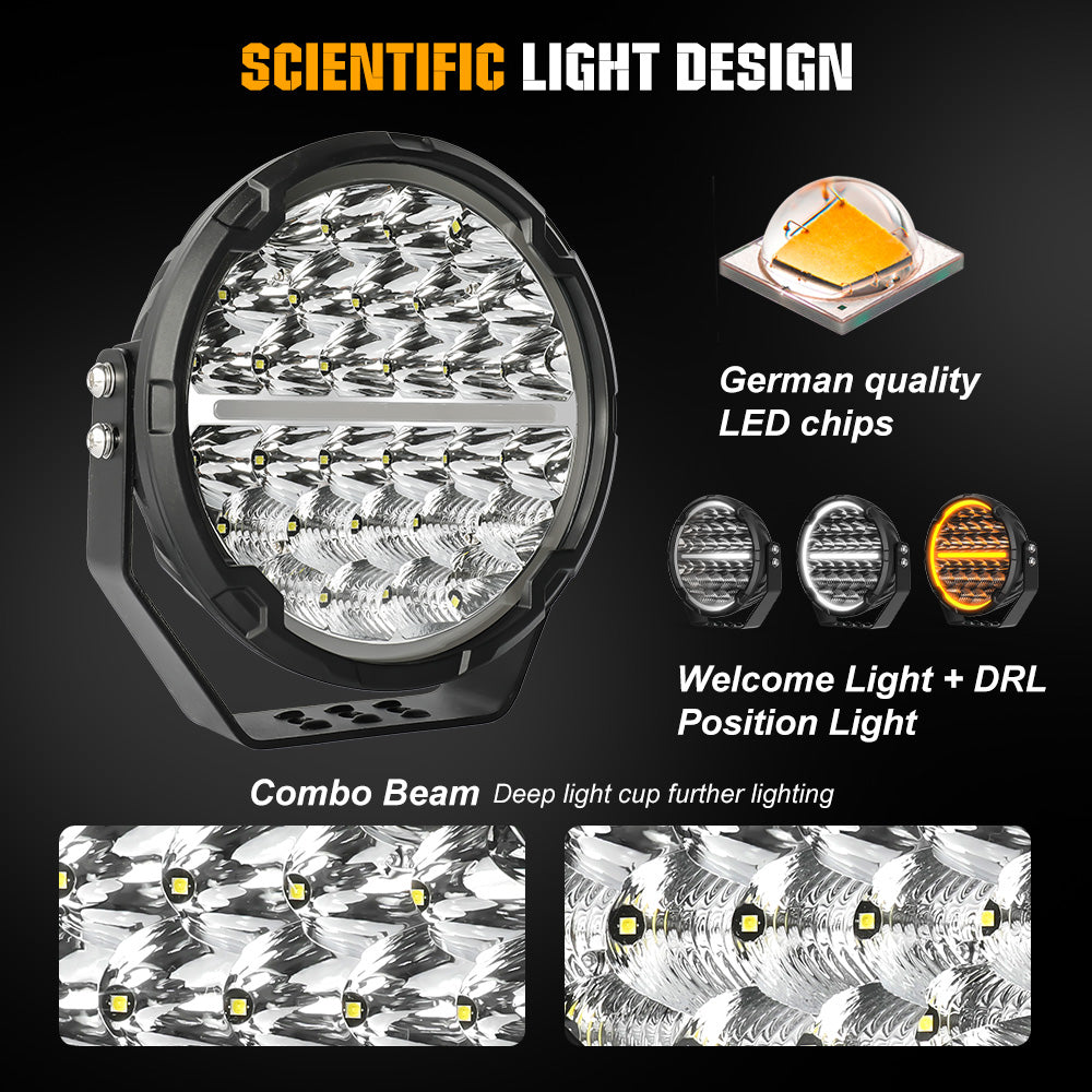 COLIGHT 9inch TrailBlazer Series LED Driving Lights With Yellow&White DRL