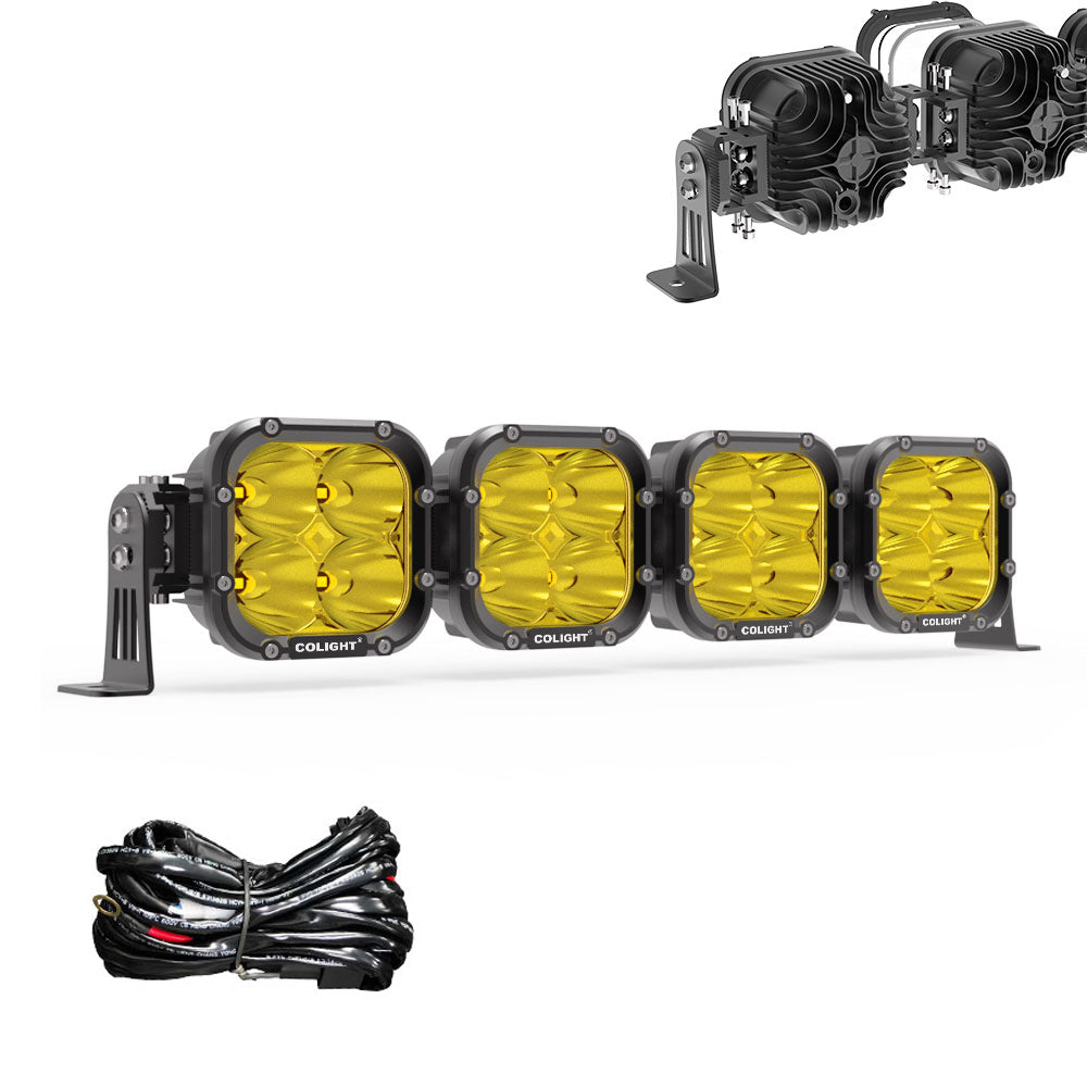 COLIGHT 22inch Cube4 Series Spot Linkable Light Bar-Yellow/White Beam