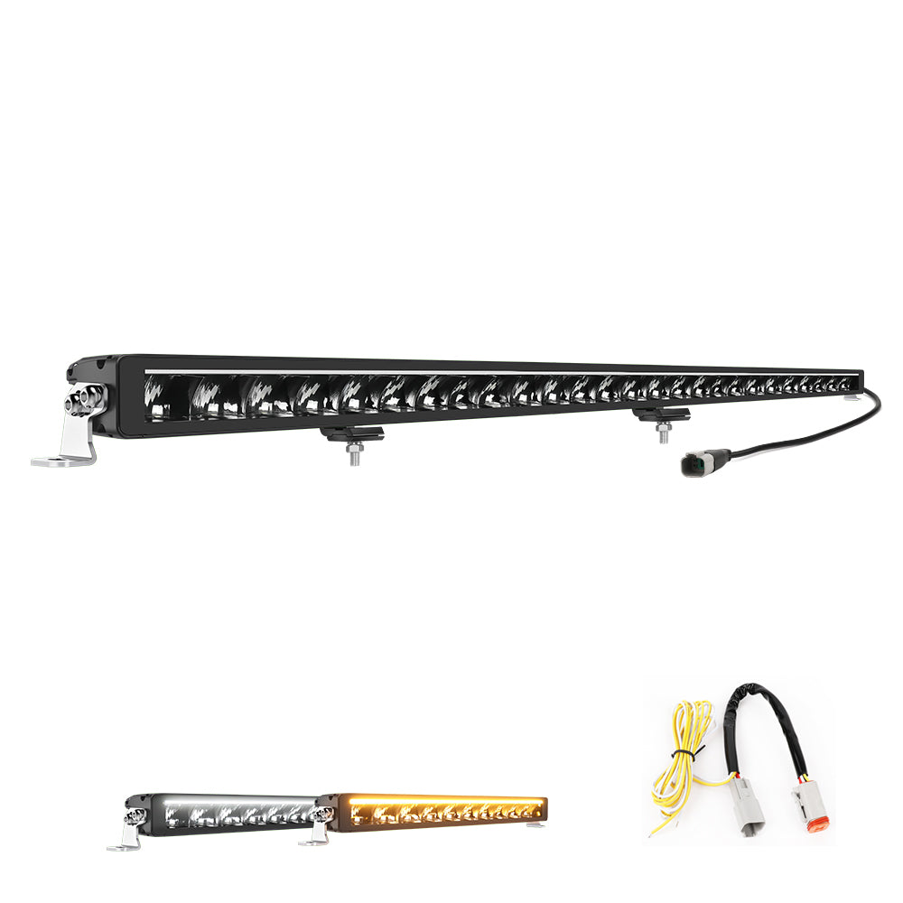 COLIGHT 52inch Polar Bear Series Single Row Light Bar With Amber&White DRL