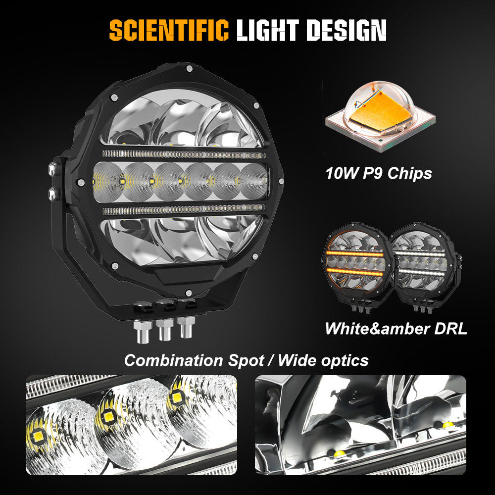 9 inch driving lights,9 inch round led offroad lights,9 inch led driving  lights