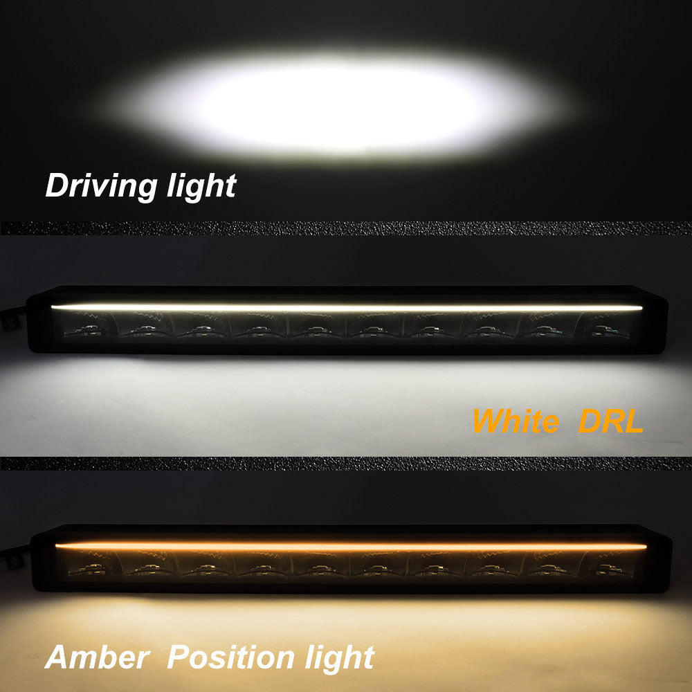 COLIGHT 20inch Polar Bear Series Single Row Light Bar With Amber&White DRL