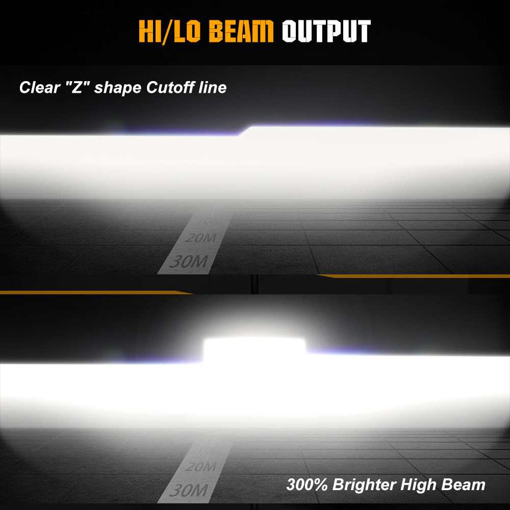 New 7inch J013 Series Z Shape Cutoff Round Led Headlights-Yellow&White DRL(Set/2pcs)