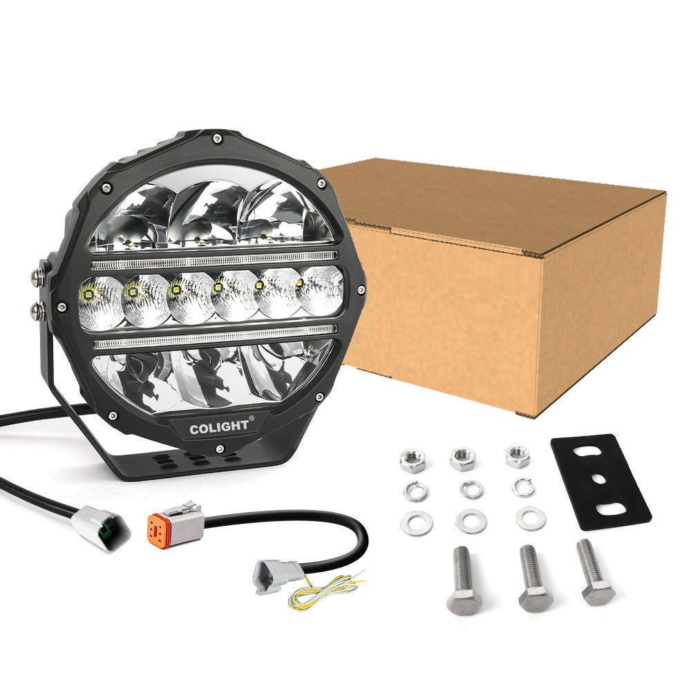 9inch Round L5 Series Offroad LED Driving Light With White&Yellow DRL
